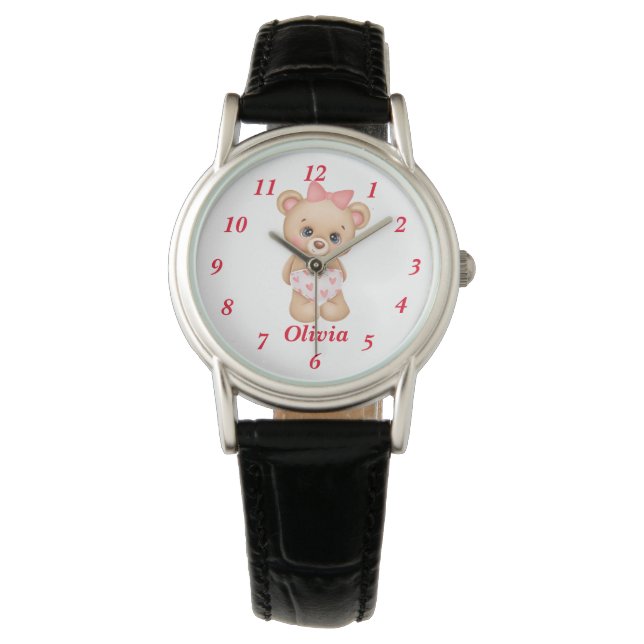 Cute Teddy Prated eWatch Watch Armbandsur (Framsida)
