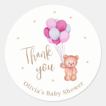 Cute Teddy Rosa Balloon Tack Baby Shower