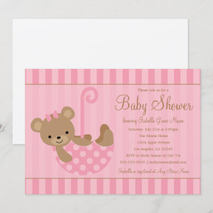 Cute Teddy Rosa Inbjudningar