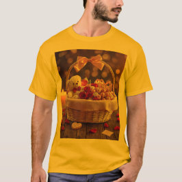 Cute Teddy Rose Basket Valentines Day Graphic T Shirt