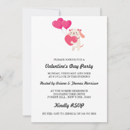 Cute Teddy Valentine Day - tackkort Inbjudningar