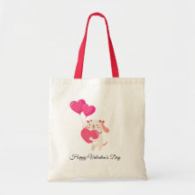 Cute Teddy Valentine Day Tote bags