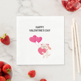 Cute Teddy Valentines Day Napkins Pappersservett