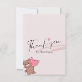 Cute teddybear thank you card tack kort