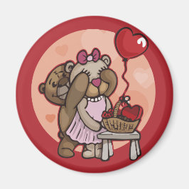 Cute tedy-paret i rött magnet