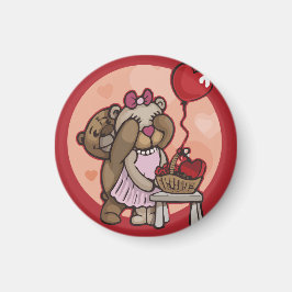 Cute tedy-paret i rött magnet