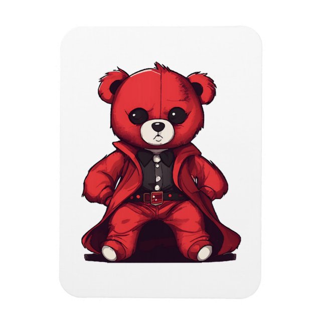 Cute tedy Red Boy Magnet (Vertikal)