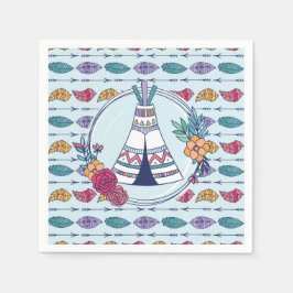 Cute Teepee Boho Tribal Pappersservett