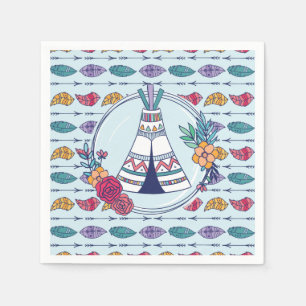 Cute Teepee Boho Tribal Pappersservett