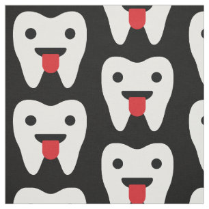 Cute Teeth Hearts Mönster Tyg