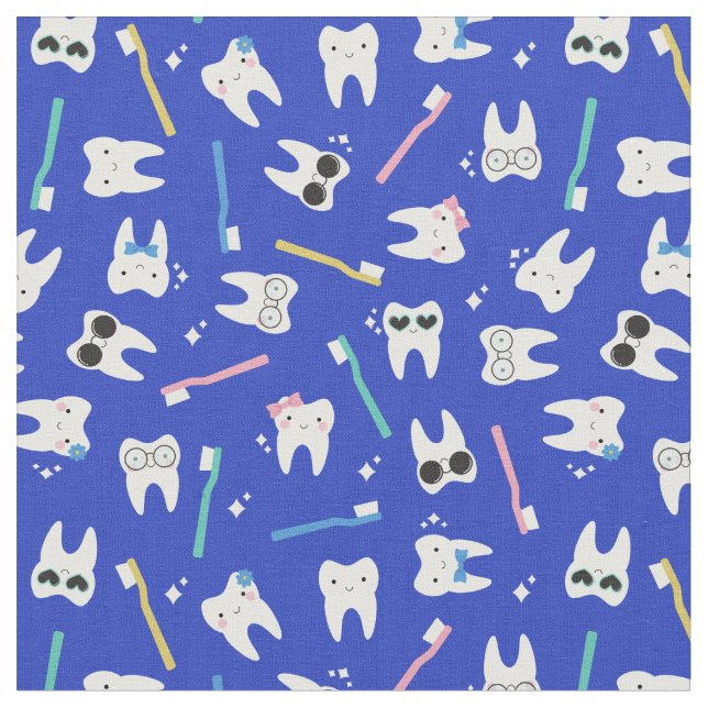 Cute Teeth tandborste Pediatriskt Tandvård Blue Tyg (Närbild)