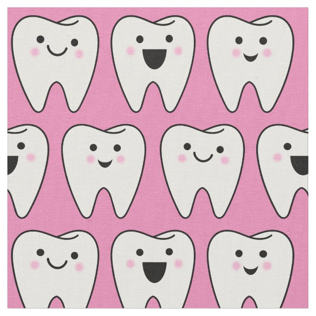 Cute Teeth Tooth Fairy Dentist Dental Rosa Tyg (Närbild)