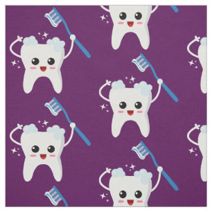 Cute Teeth Toothbrush Mönster Tyg