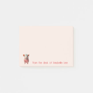 Cute Tekopp Piggy Personalize Post-it Notes Block