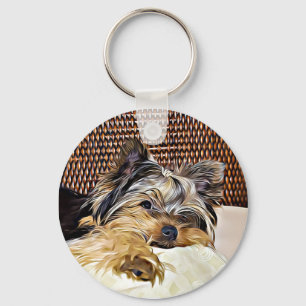 Cute Tekopp Yorkie Yorkshire Terrier Digital  Nyckelring
