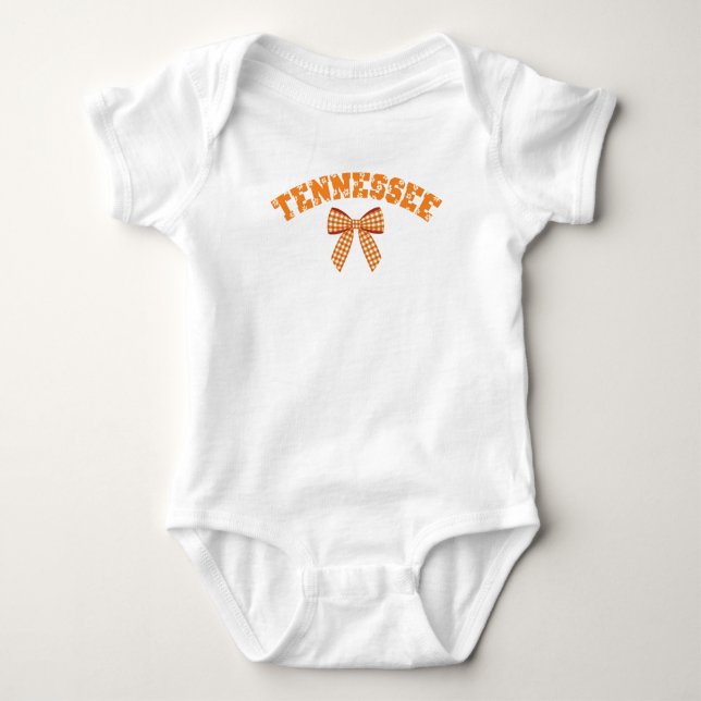 Cute Tennessee Orange Kids Bow Checkated T Shirt (Framsida)
