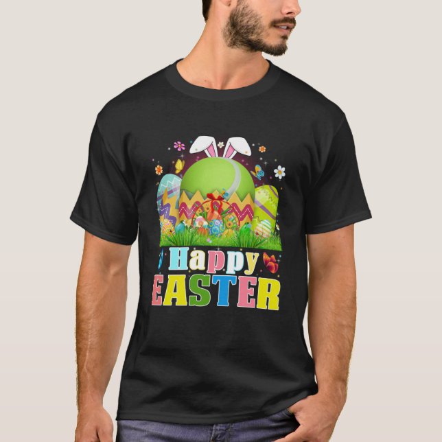 Cute Tennis Ball Hatched From Egg Easter Day Men B T Shirt (Framsida)