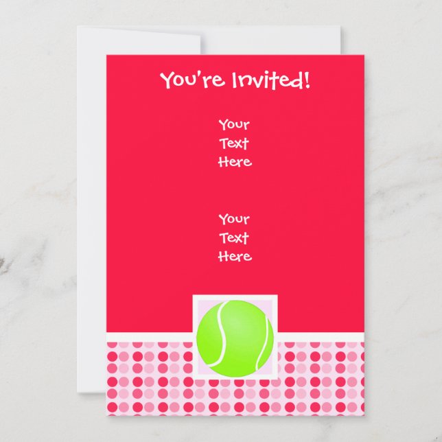 Cute Tennis Boll Inbjudningar (Framsida)