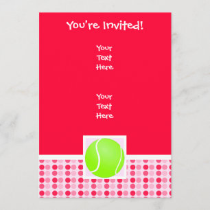 Cute Tennis Boll Inbjudningar