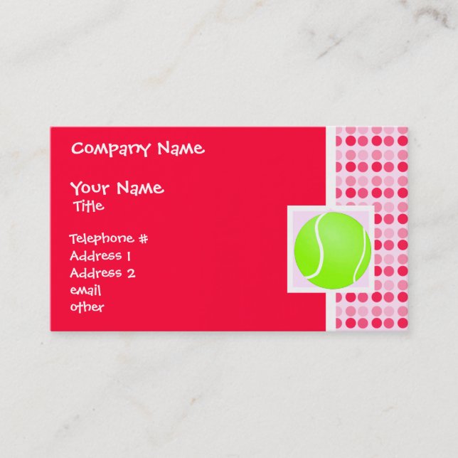 Cute Tennis Boll Visitkort (Framsida)