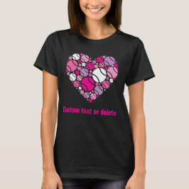 💜 🤍 ❤ Cute tennis-hjärta, svart T-Shirt