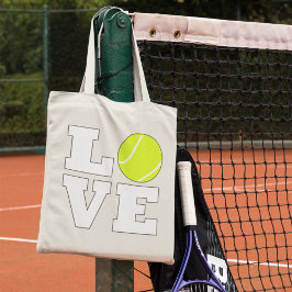 Cute Tennis Kärlek Bag för Tennis Players and Fläk Tygkasse