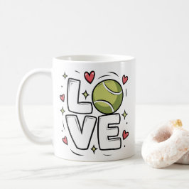 Cute Tennis Kärlek Tennis Player Coach Fläkt Sport Kaffemugg