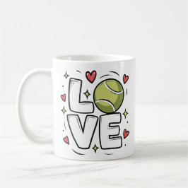 Cute Tennis Kärlek Tennis Player Coach Fläkt Sport Kaffemugg