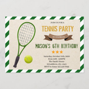 Cute tennis-partiinbjudan inbjudningar