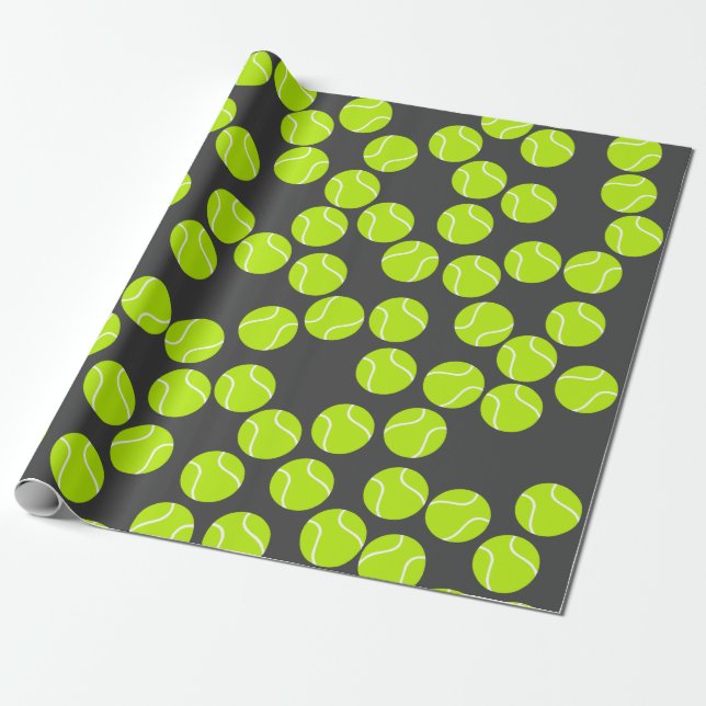 Cute Tennis Wrapping Papprare Presentpapper (Utrullad)