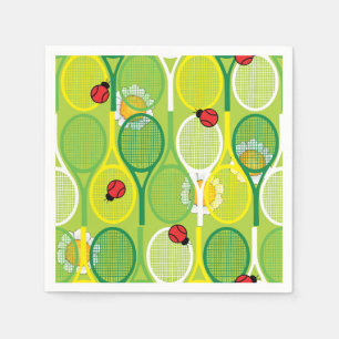 Cute tennisrackare med ladyfåglar pappersservett