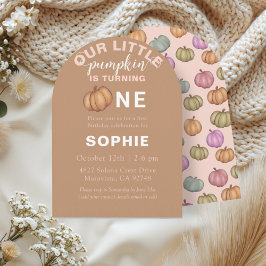 Cute Terracotta Pumpkin First Birthday Invitation Inbjudningar