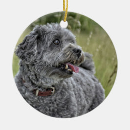 Cute Terrier Hund Julgransprydnad Keramik