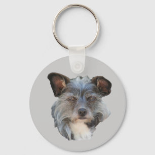 Cute Terrier Mixed Rase Mutt Hund Keychain Nyckelring
