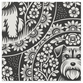 Cute Terrier-valpar i Blomsterträdgård Anpassnings Tyg