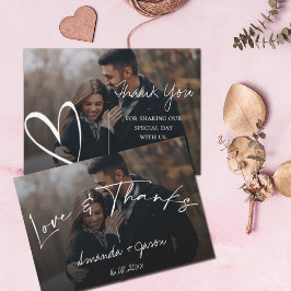 Cute Text Overlay Söt Script Photo Bröllop Tack Kort