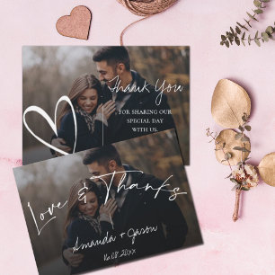 Cute Text Overlay Söt Script Photo Bröllop Tack Kort