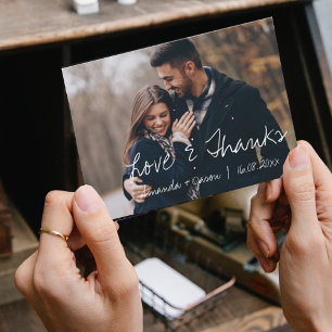 Cute Text Overlay Söt Script Photo Bröllop Tack Kort