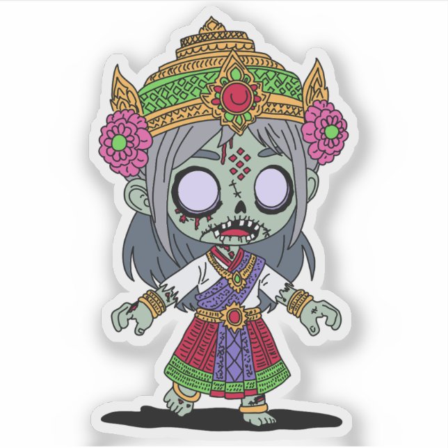 Cute Thai Zombie Klistermärken (Framsida)