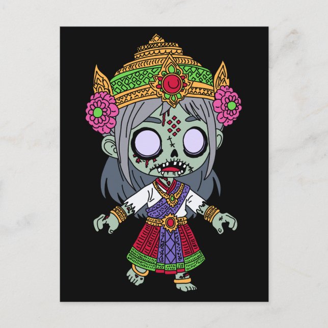 Cute Thai Zombie Vykort (Framsida)