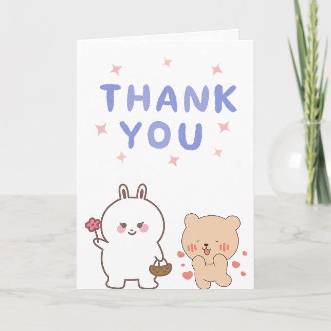 Cute thank you Card Kort (Framsida)