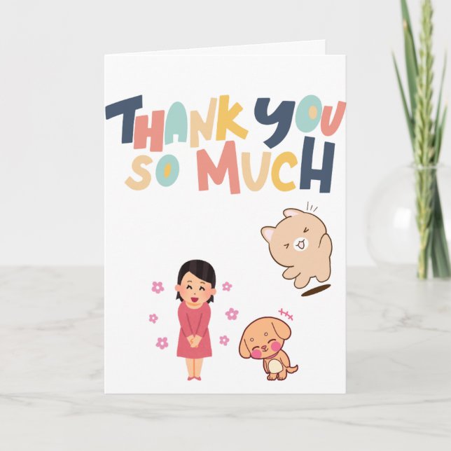 Cute thank you so much Card Kort (Framsida)