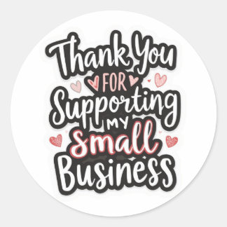 Cute thank you sticker perfect for small business  runt klistermärke