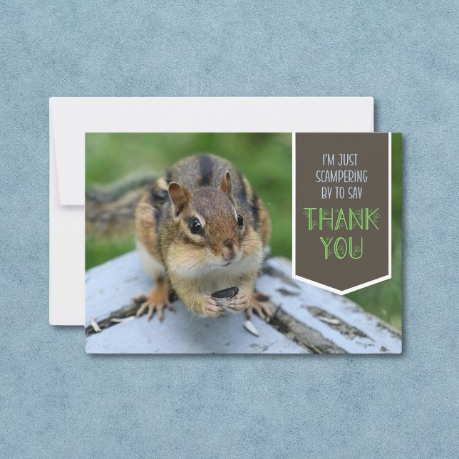 Cute Thankful Chipmunk Flat-tack-kort Tack Kort (Skapare uppladdad)