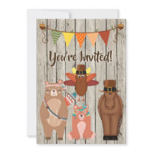 Cute Thanksgiving Animals och Turkiet 1:a födelsed