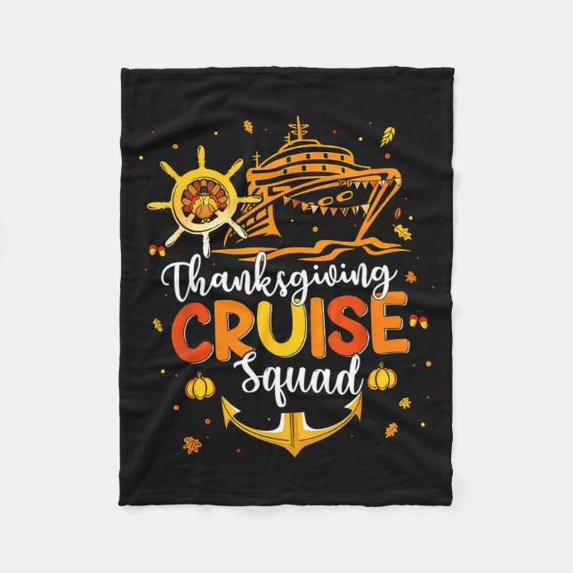 Cute Thanksgiving Cruise Squad Matching Family Vac Fleecefilt (Framsidan)