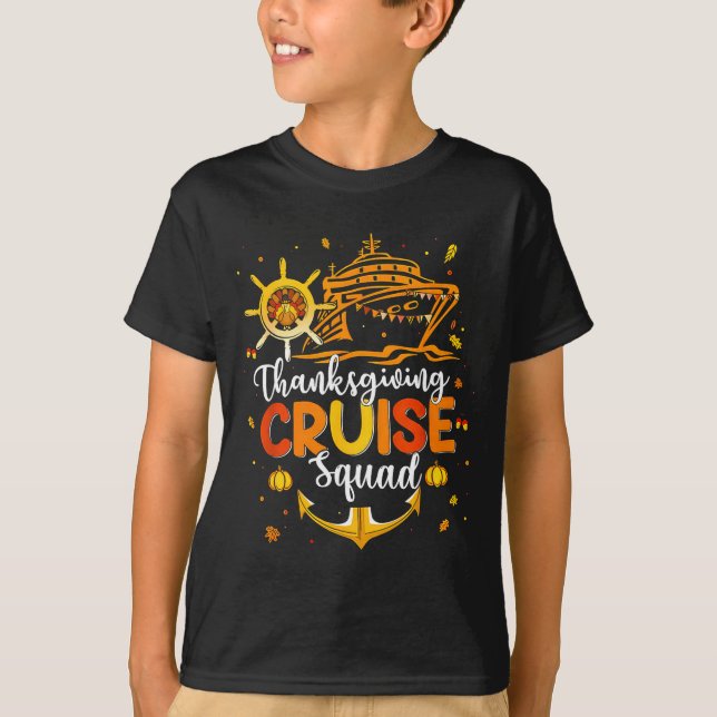 Cute Thanksgiving Cruise Squad Matching Family Vac T Shirt (Framsida)