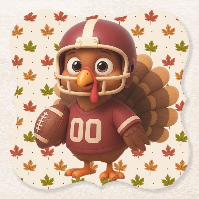 Cute Thanksgiving day football turkey Underlägg Papper (Framsida)