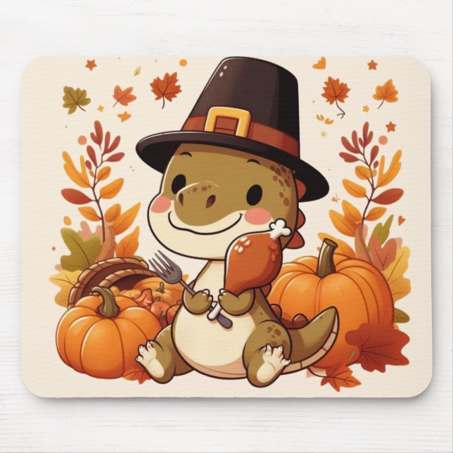 Cute Thanksgiving Dinosaur Musmatta (Framsidan)