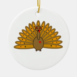Cute Thanksgiving Friendsgiving Turkiet Julgransprydnad Keramik